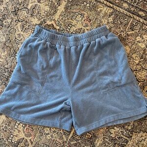 Free People Beach Blue Terry Cloth Shorts